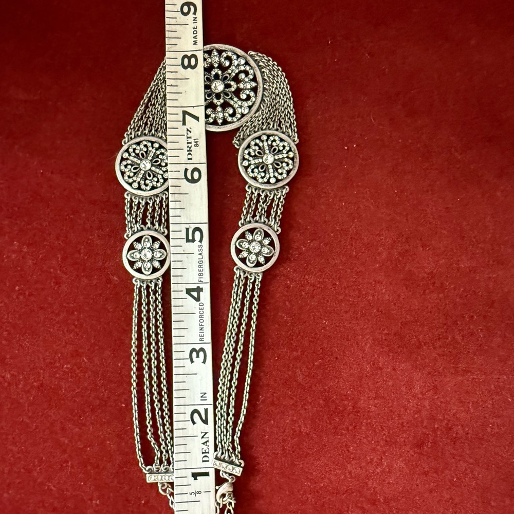 Touchstone Crystal Silver Necklace with Circular Crystal Motifs - Picture 4 of 4
